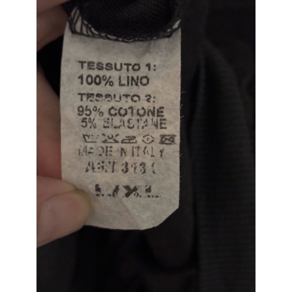 Made in‎ Italy Midi Dress Women's Size L/XL Black Ruffle V-Neck Patch Pockets - Picture 5 of 7